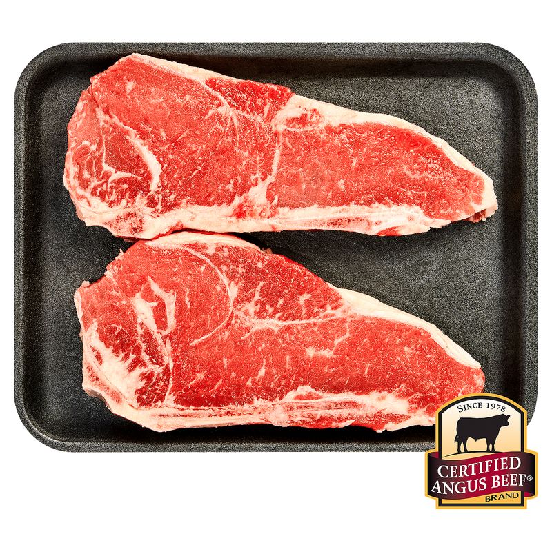 Certified Angus Beef New York Strip Steak, Bone In, Average Weight 2.5 lb Pack