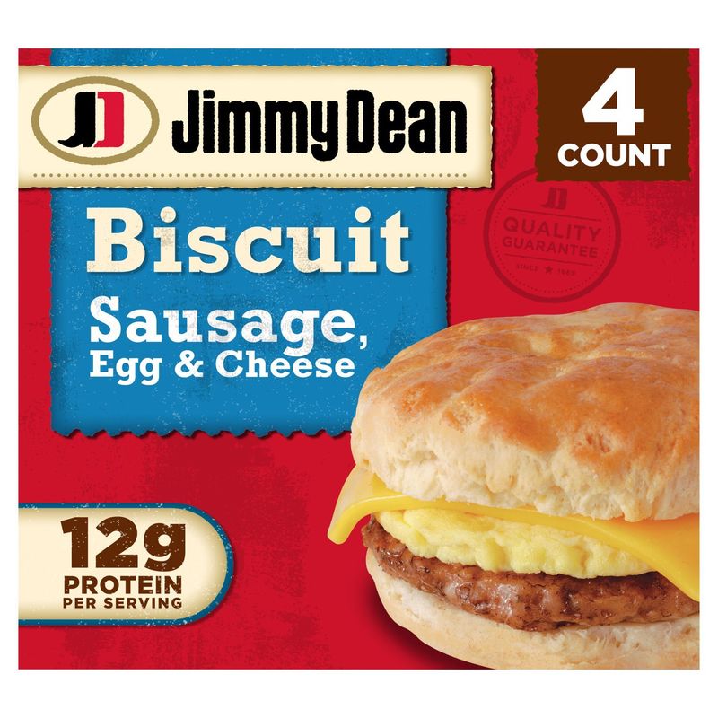 Jimmy Dean Sausage, Egg &amp; Cheese Biscuit Sandwiches, 4 count, 18 oz