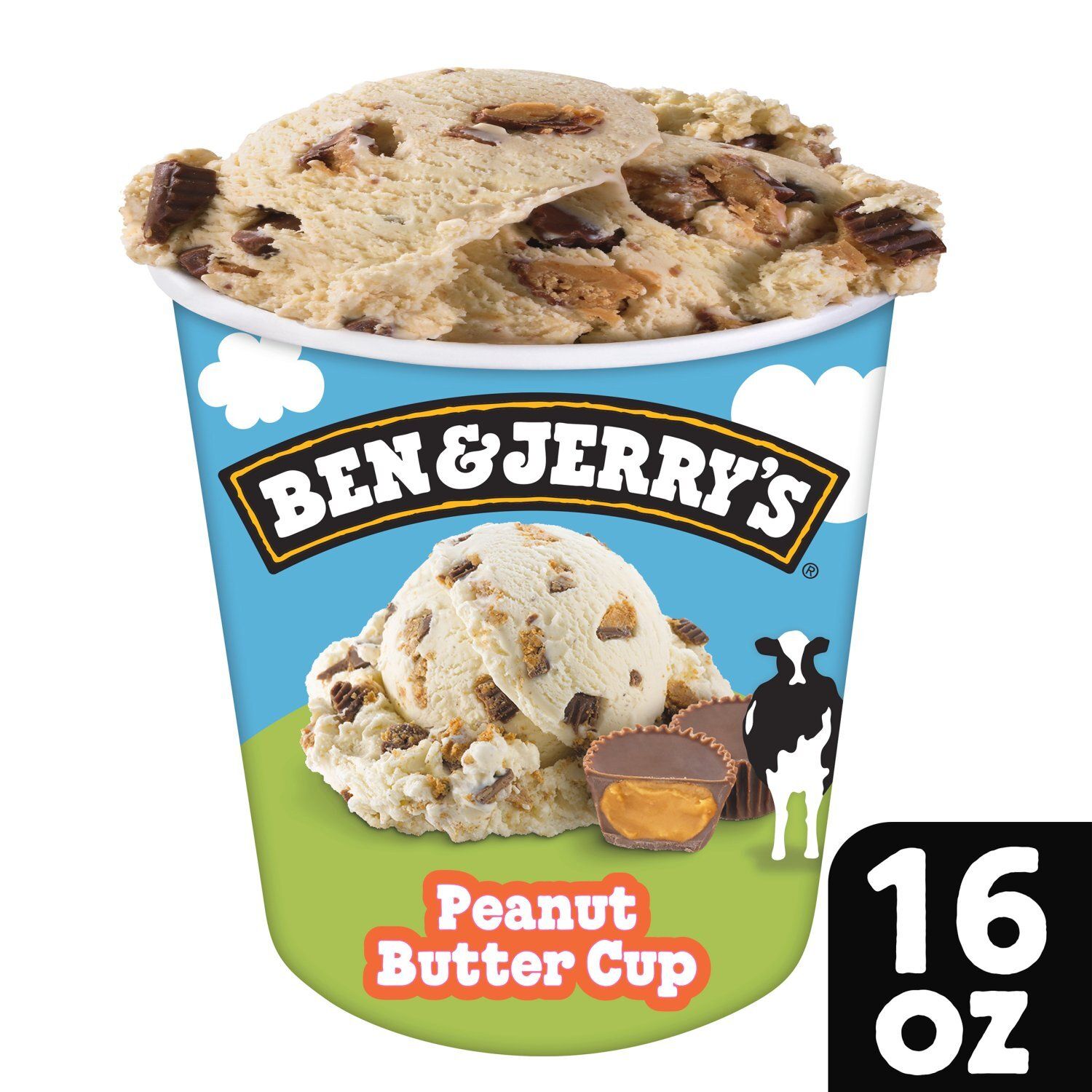 Ben &amp; Jerry&#39;s Peanut Butter Cup Ice Cream Pint 16 Oz