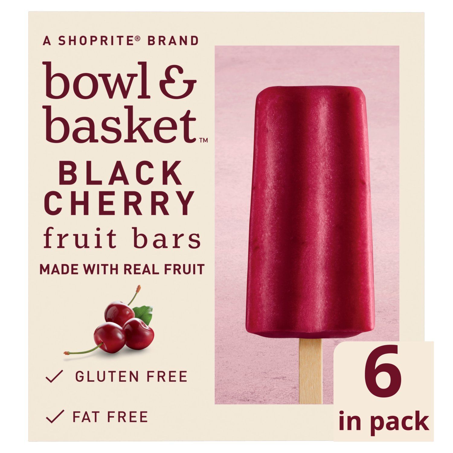 Bowl &amp; Basket Black Cherry Fruit Bars, 2.75 fl oz, 6 count