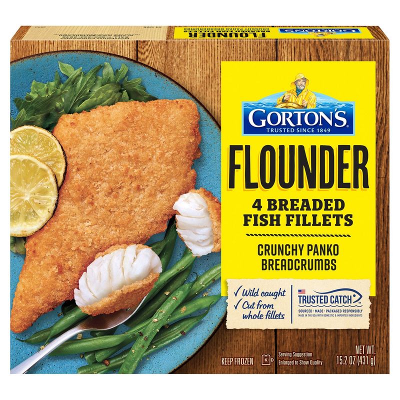 Gorton&#39;s Flounder Breaded Fish Fillets, 4 count, 15.2 oz