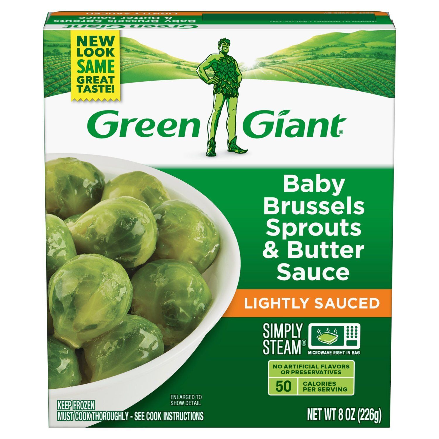 Green Giant Simply Steam Lightly Sauced Baby Brussels Sprouts &amp; Butter Sauce, 8 oz