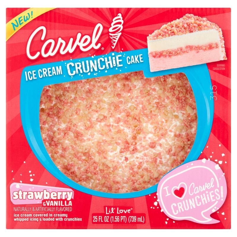 Carvel Lil&#39; Love Strawberry &amp; Vanilla Crunchie Ice Cream Cake, 25 fl oz