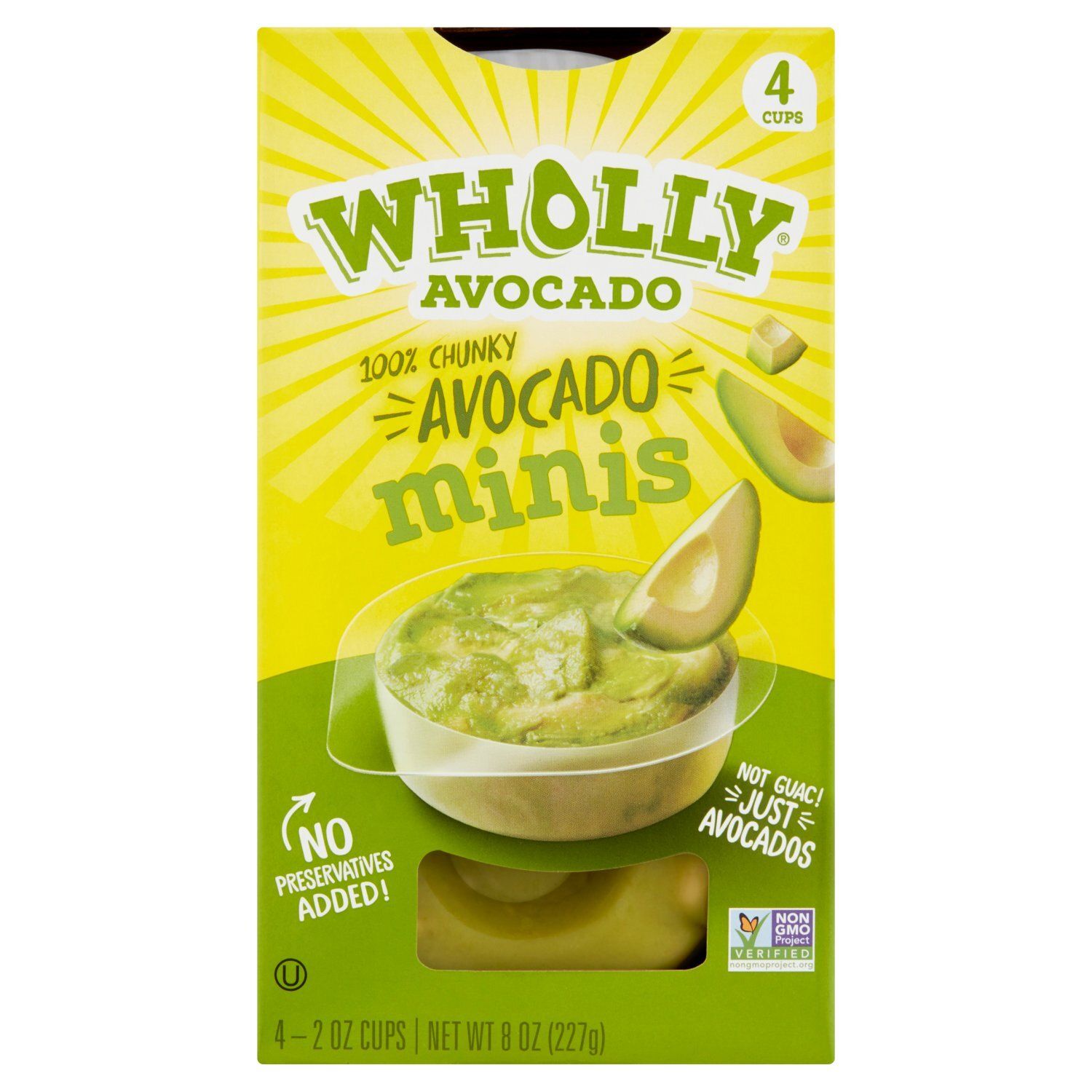 Wholly Avocado 100% Chunky Minis Avocado, 2 oz, 4 count