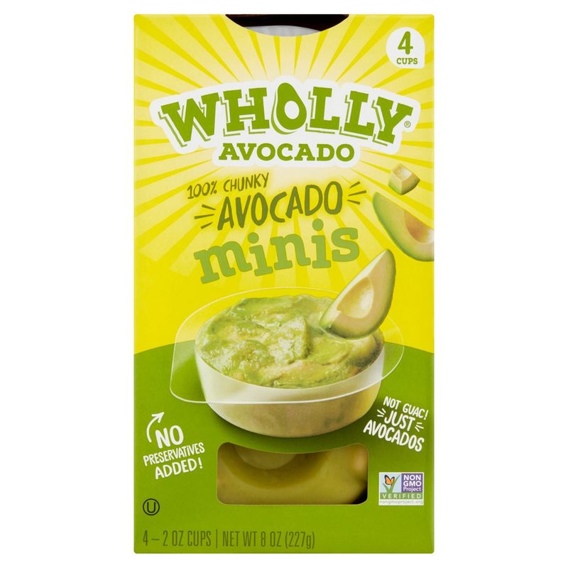 Wholly Avocado 100% Chunky Minis Avocado, 2 oz, 4 count