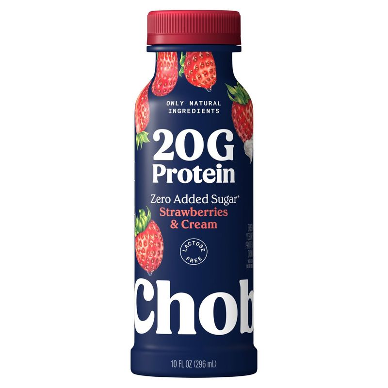 Chobani 20g Protein Strawberries &amp; Cream Greek Yogurt Protein Drink, 10 fl oz
