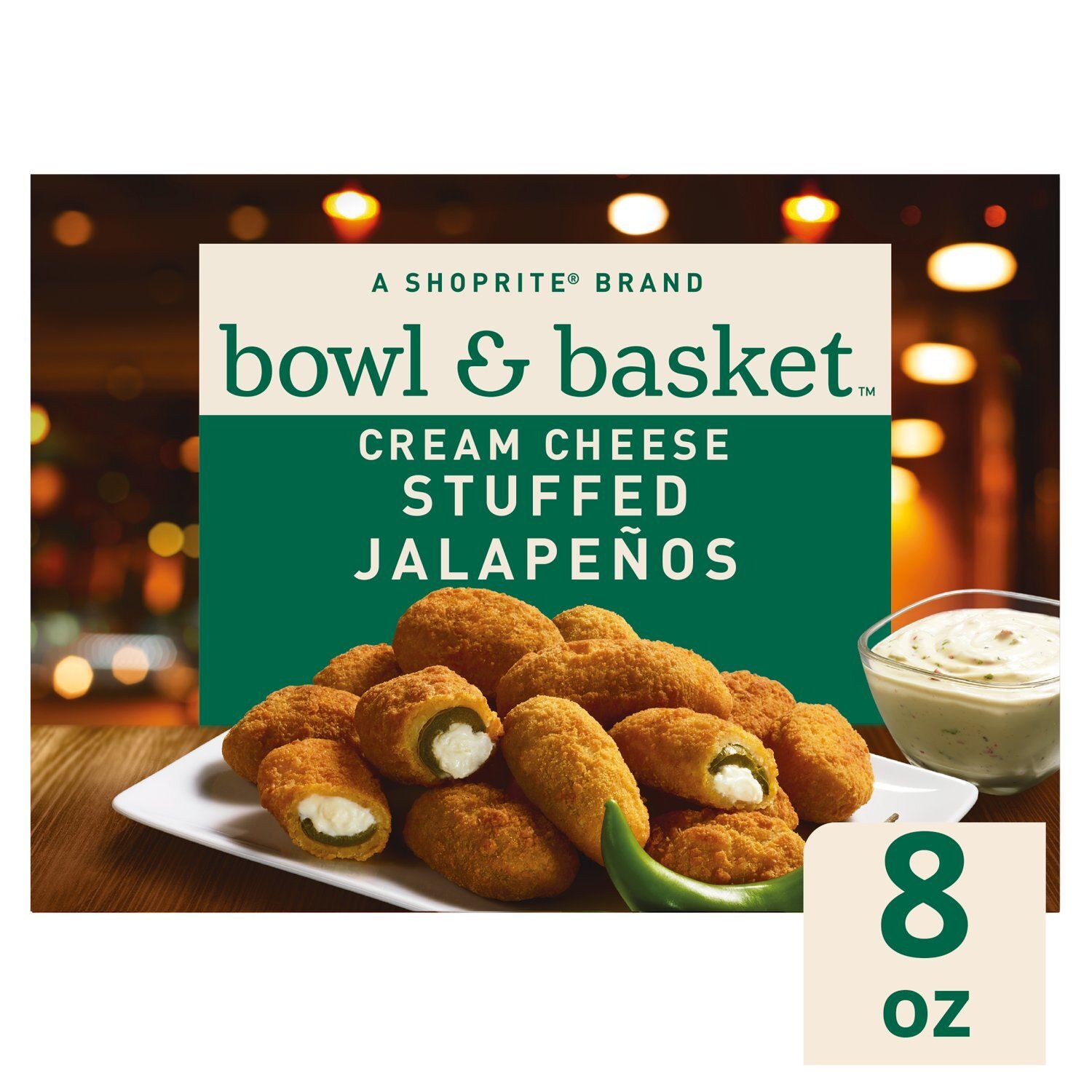 Bowl &amp; Basket Cream Cheese Stuffed Jalapeños, 8 oz