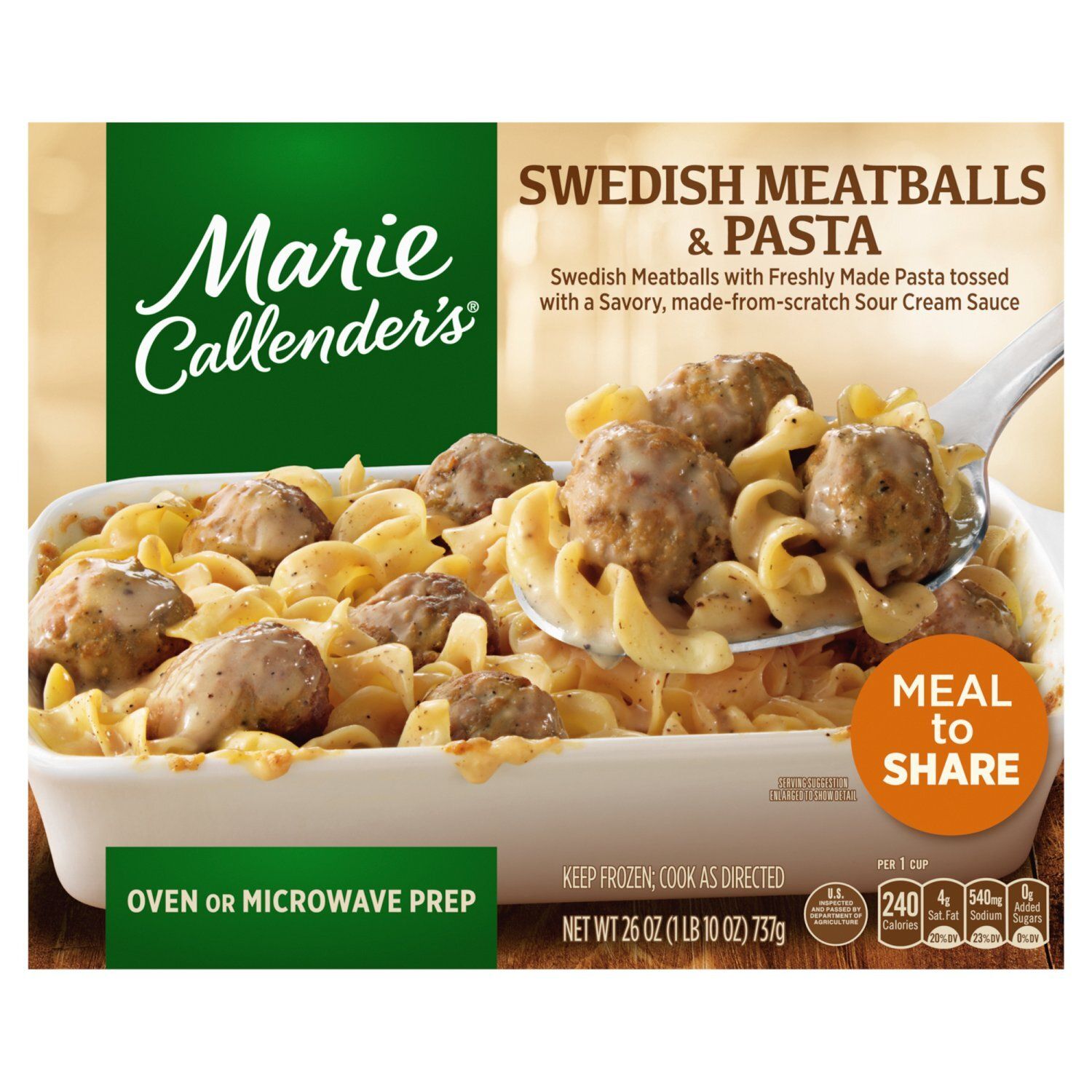 Marie Callender&#39;s Swedish Meatballs &amp; Pasta, 26 oz