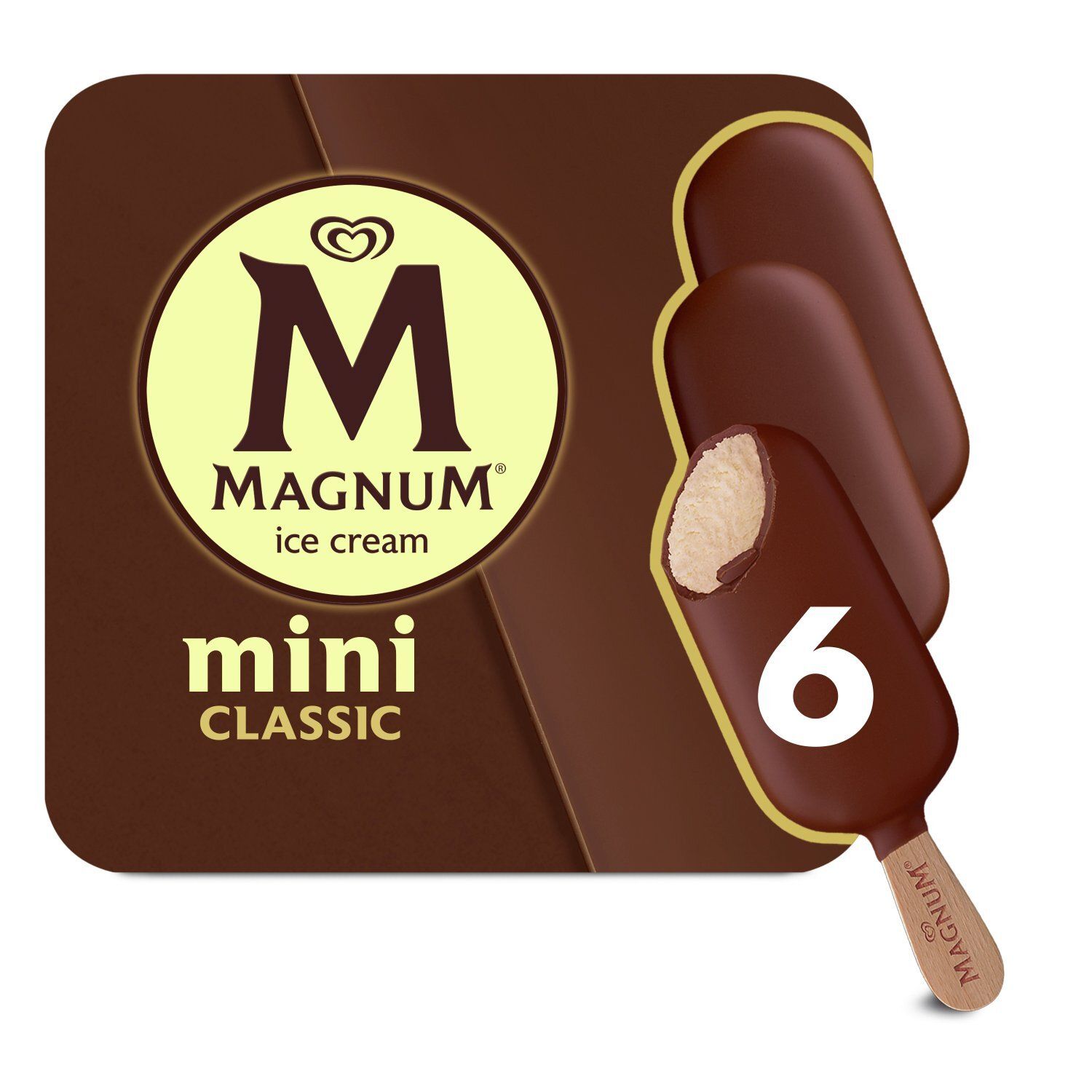 Magnum 46% Cacao Mini Classic Ice Cream Bars, 6 count, 11.1 fl oz