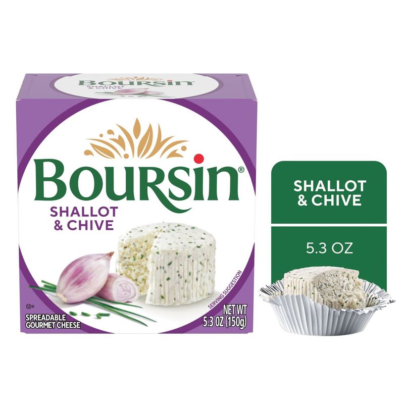 Boursin Shallot &amp; Chive Spreadable Gourmet Cheese, 5.3 oz