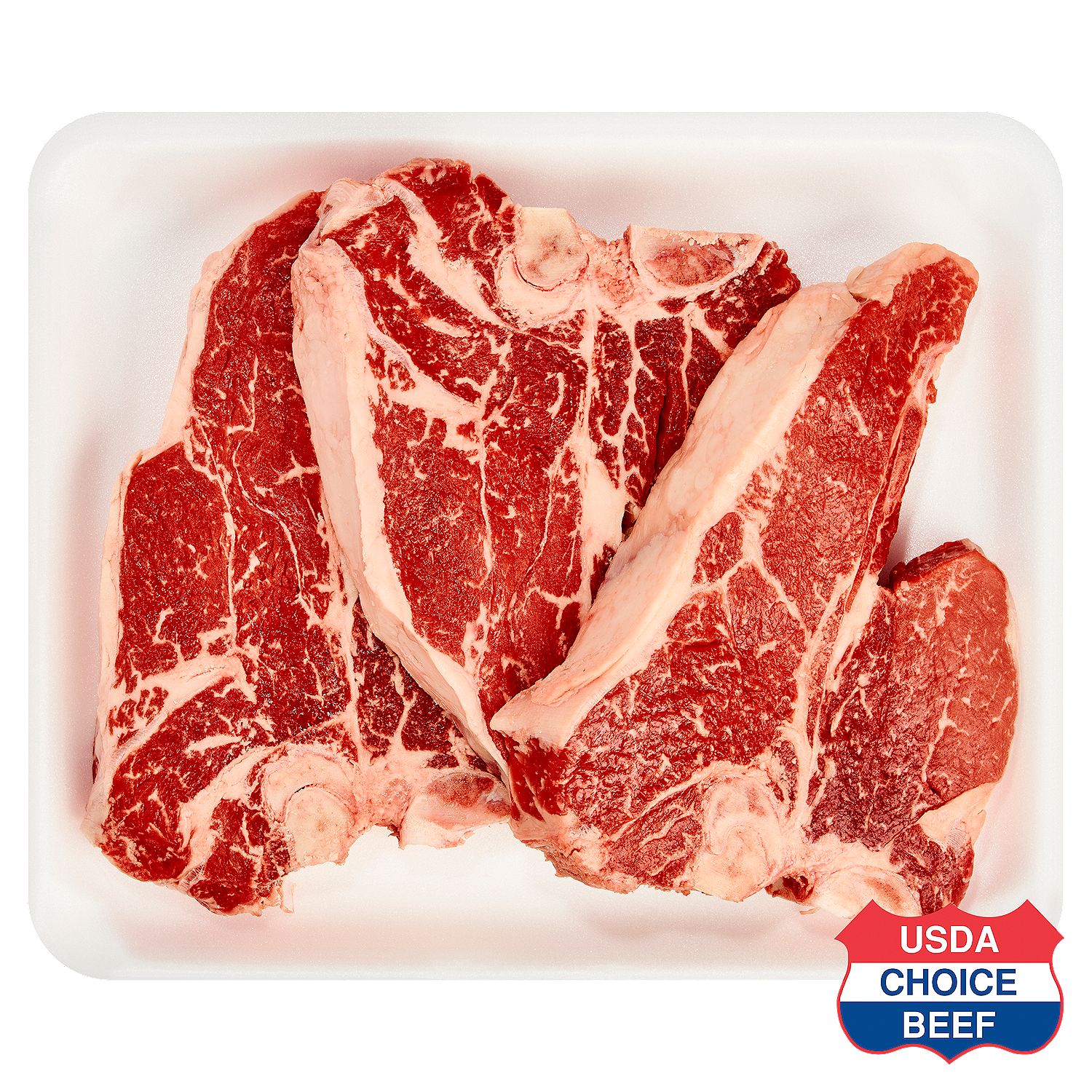 USDA Choice Beef Loin Porterhouse Steak, Bone In, Family Pack, Average Weight 3.5 lb Pack