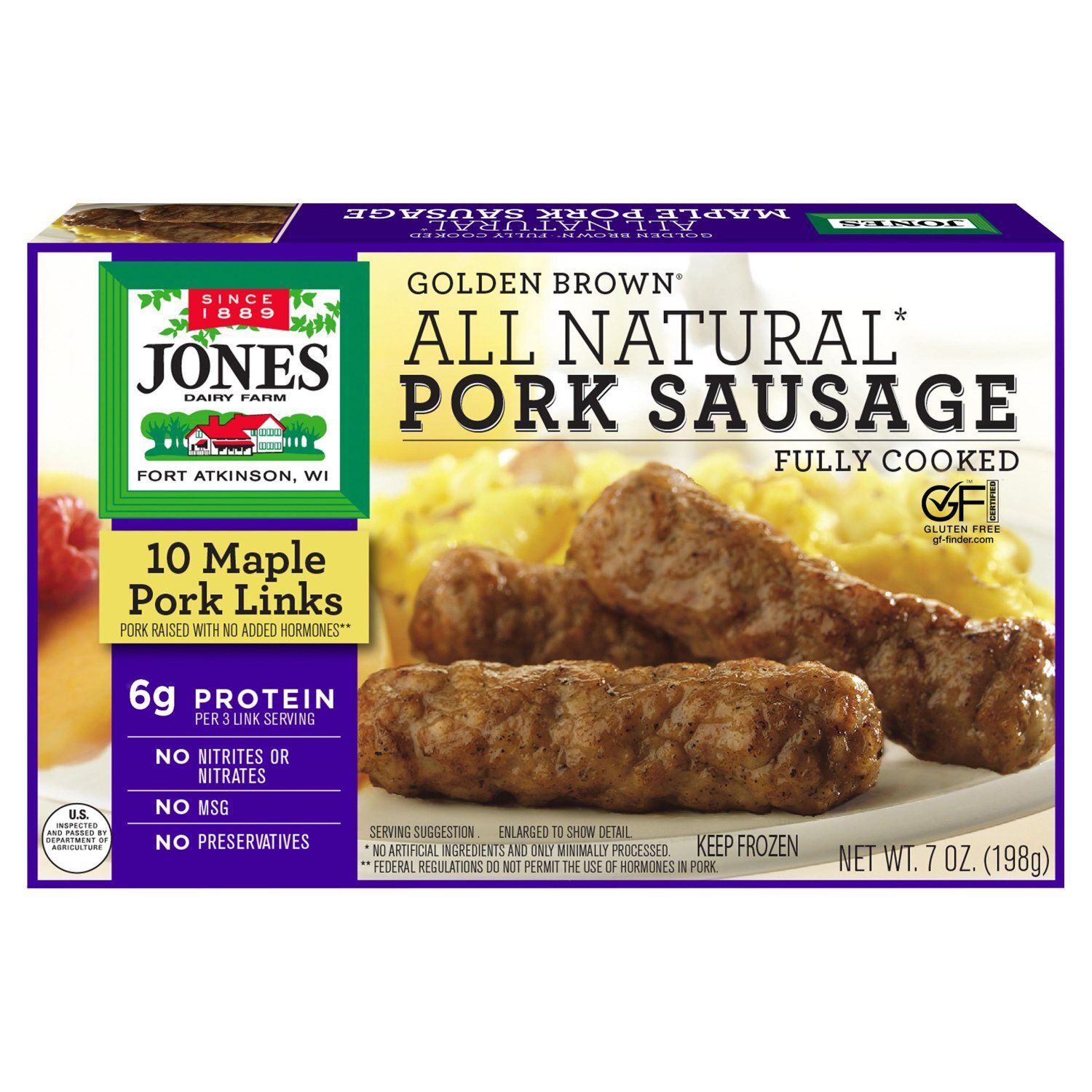 Jones Dairy Farm Golden Brown All Natural Pork Sausage, 10 count, 7 oz