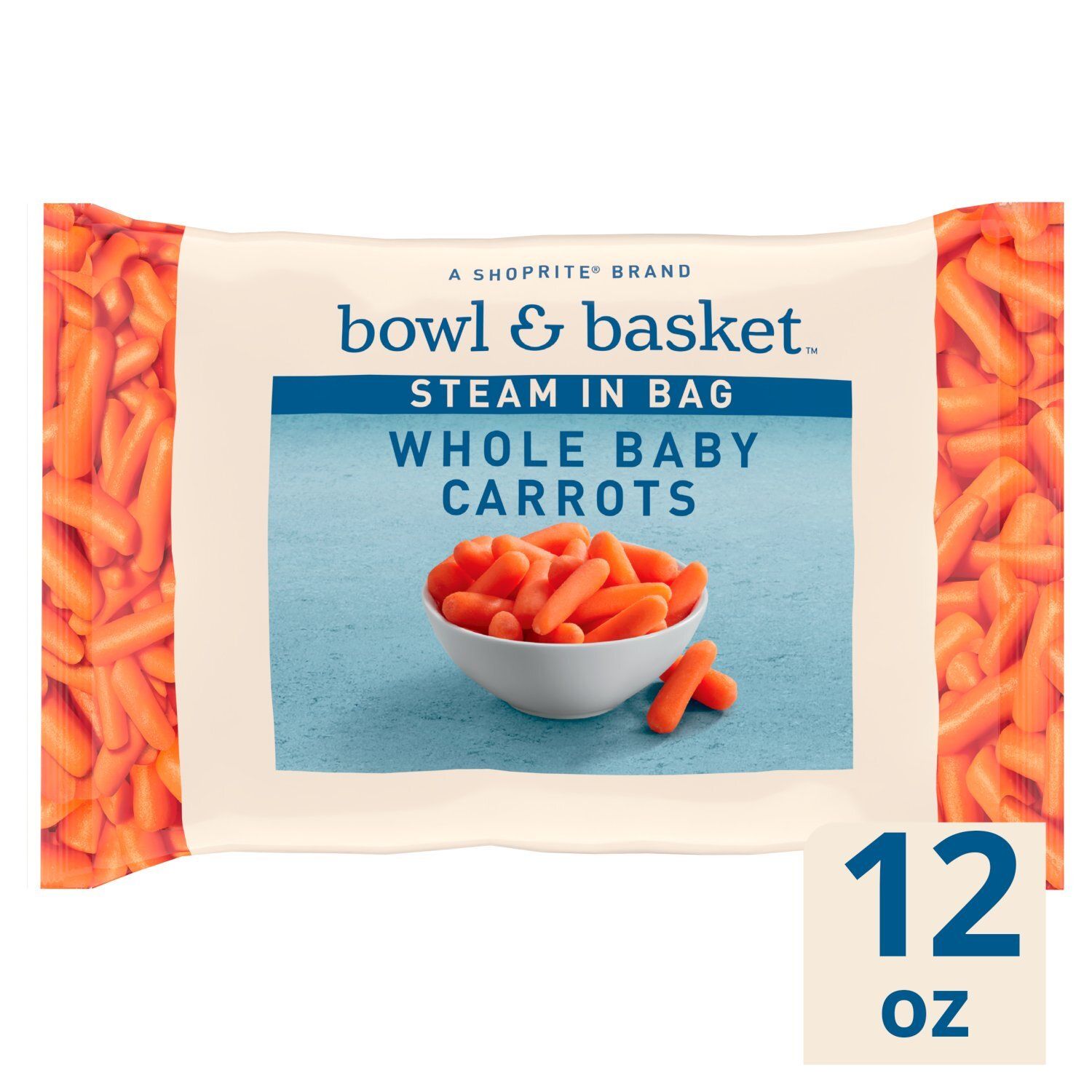 Bowl &amp; Basket Steam in Bag Whole Baby Carrots, 12 oz