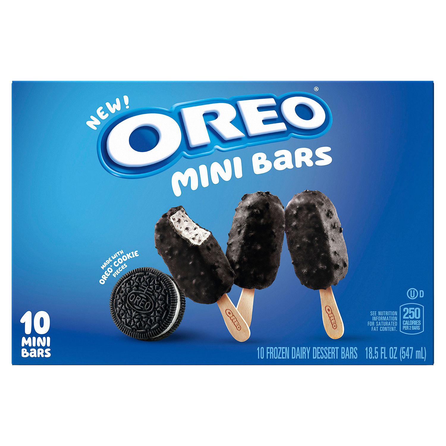 Oreo Frozen Dairy Dessert Mini Bars, 10 count, 18.5 fl oz