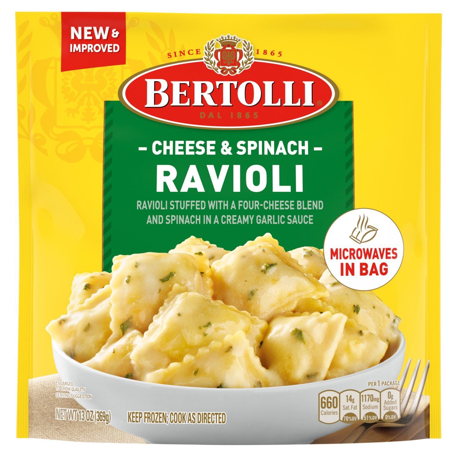Bertolli Cheese &amp; Spinach Ravioli, 13 oz