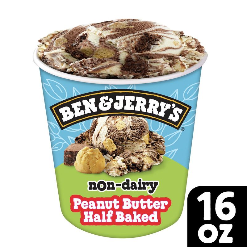Ben &amp; Jerry&#39;s Peanut Butter Half Baked Non-Dairy Frozen Dessert, 1 pint