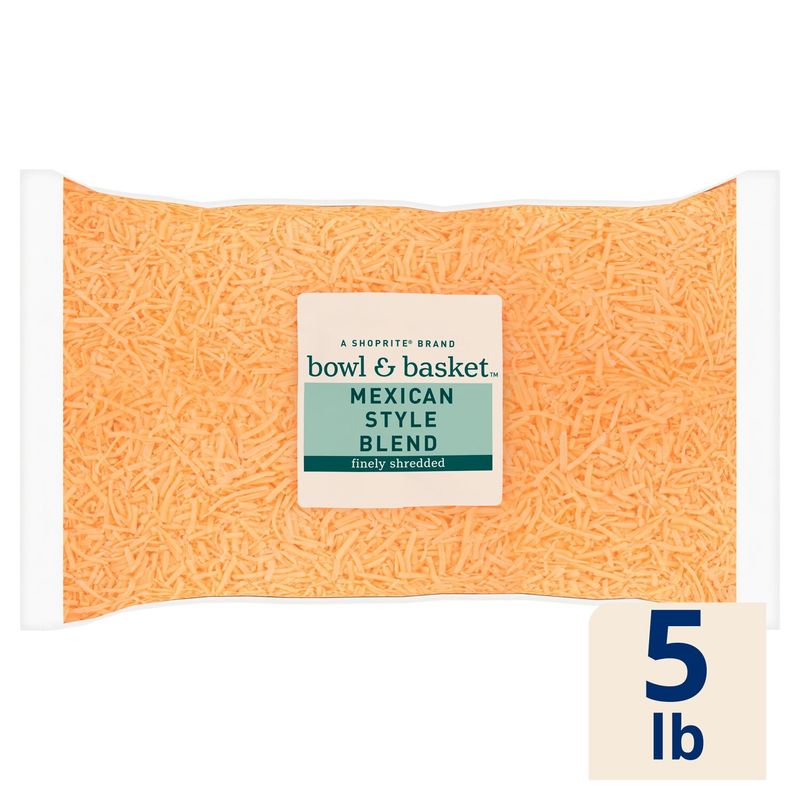 Bowl &amp; Basket Finely Shredded Mexican Style Blend Cheese, 5 lb