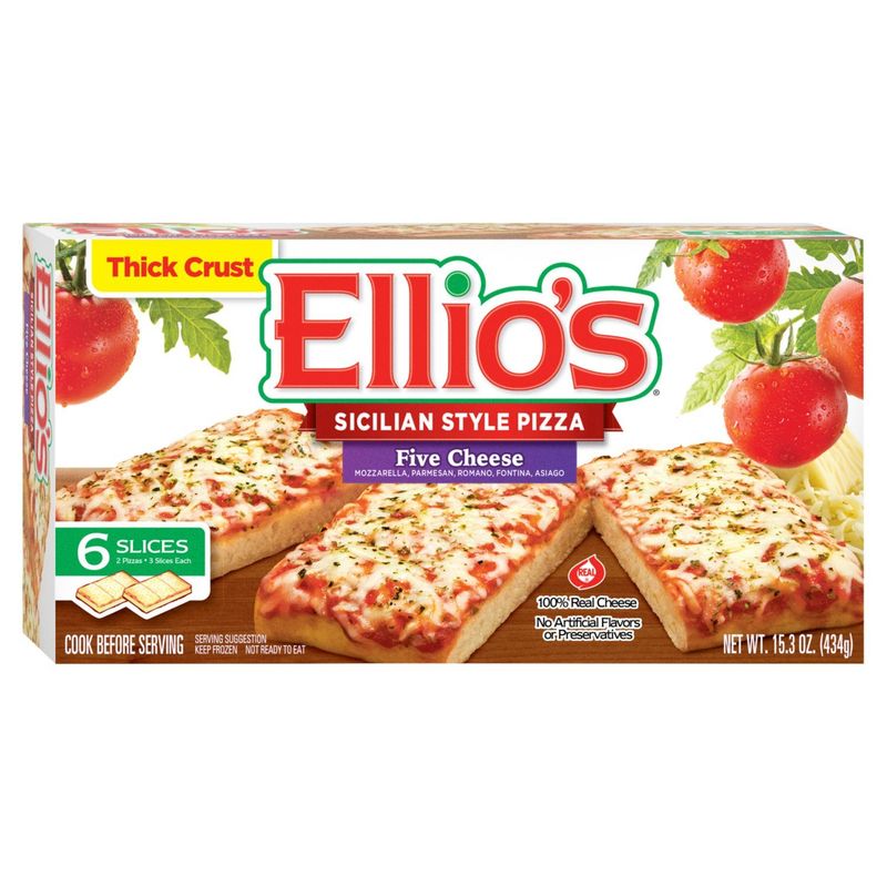 Ellio&#39;s Thick Crust Five Cheese Sicilian Style Pizza, 6 count, 15.3 oz