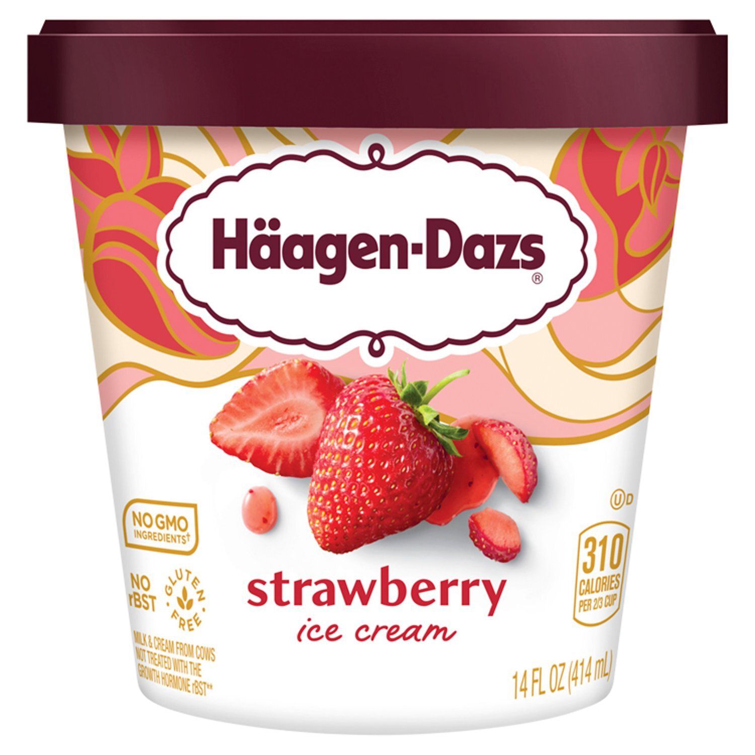 Häagen-Dazs Strawberry Ice Cream, 14 fl oz