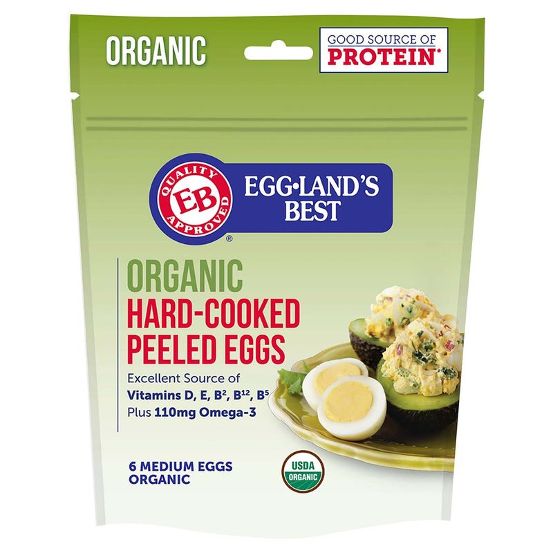 Eggland&#39;s Best Organic Medium Hard-Cooked Peeled Eggs, 6 count