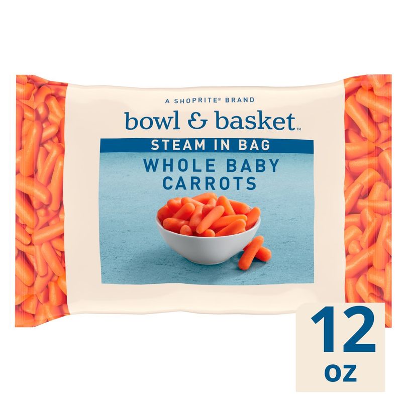 Bowl &amp; Basket Steam in Bag Whole Baby Carrots, 12 oz