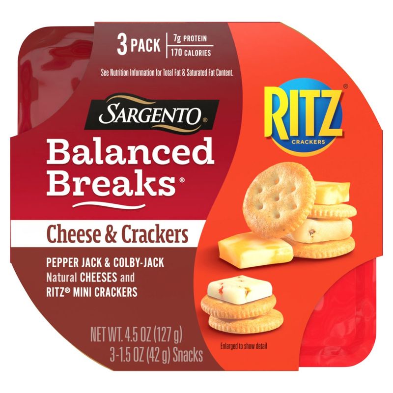 Sargento Balanced Breaks Cheese &amp; Ritz Crackers Snacks, 1.5 oz, 3 count