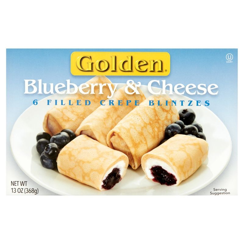 Golden Blueberry &amp; Cheese Filled Crepe Blintzes, 6 count, 13 oz