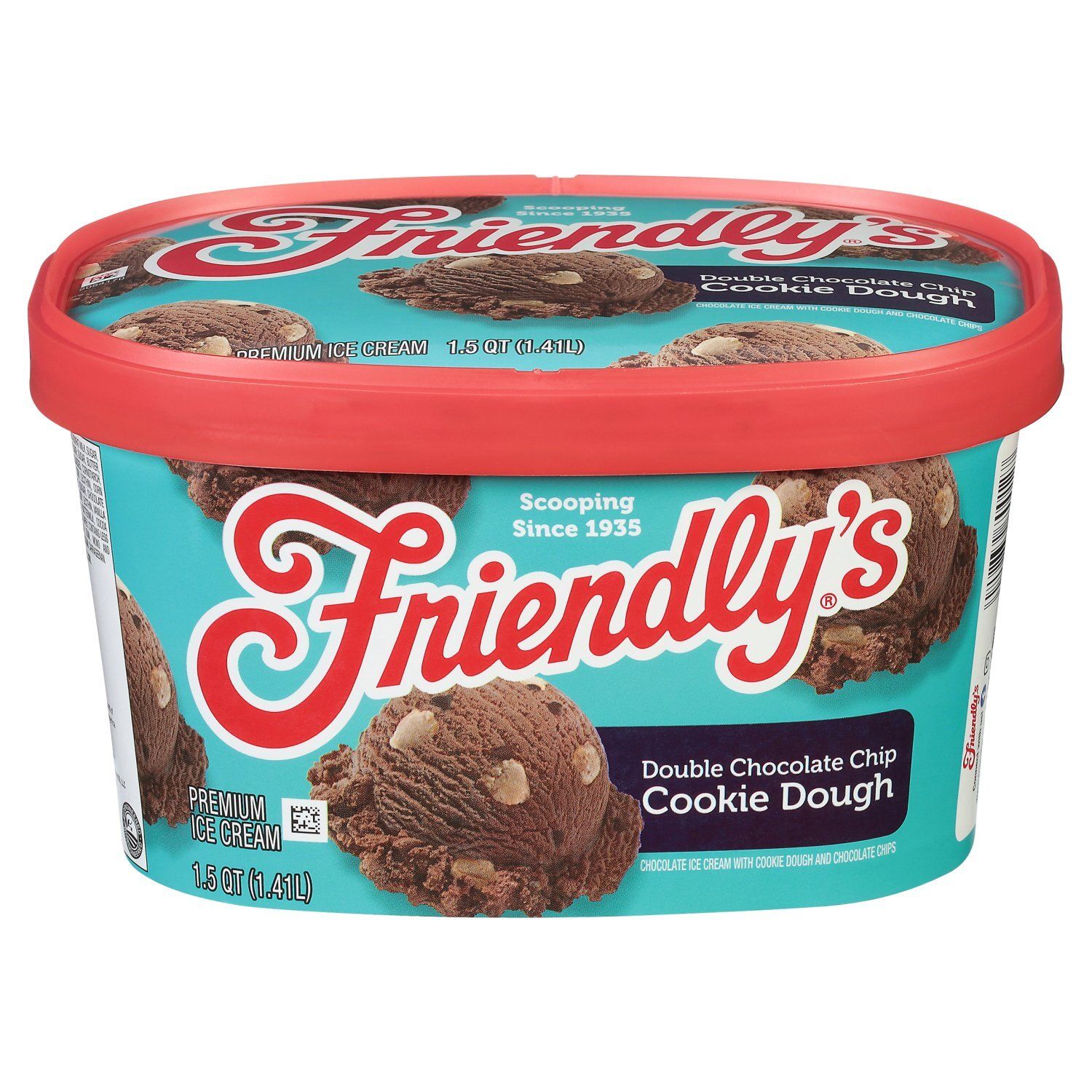 Friendly&#39;s Double Chocolate Chip Cookie Dough Premium Ice Cream, 1.5 qt