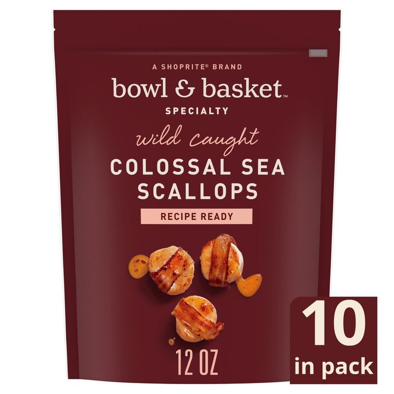 Bowl &amp; Basket Specialty Wild Caught Colossal Sea Scallops, 12 oz