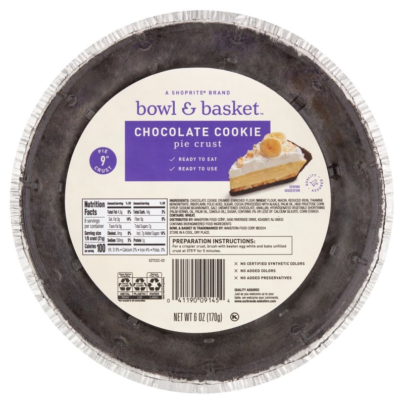 Bowl &amp; Basket Chocolate Cookie 9&quot; Pie Crust, 6 oz