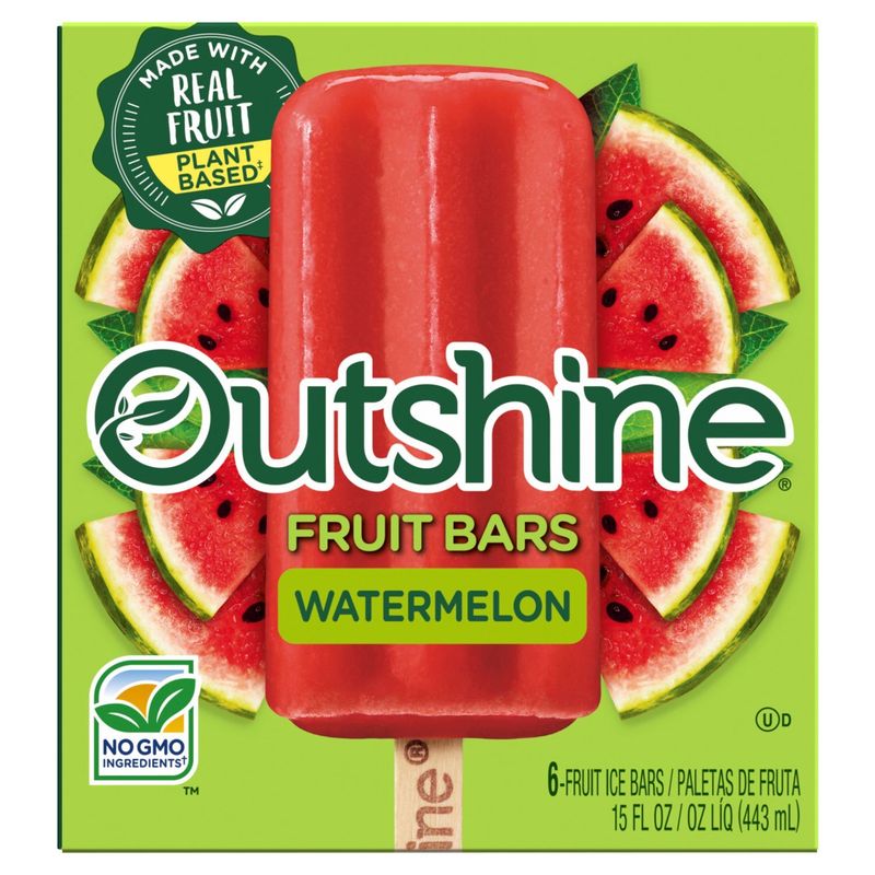 Outshine Watermelon Fruit Ice Bars, 6 count, 15 fl oz