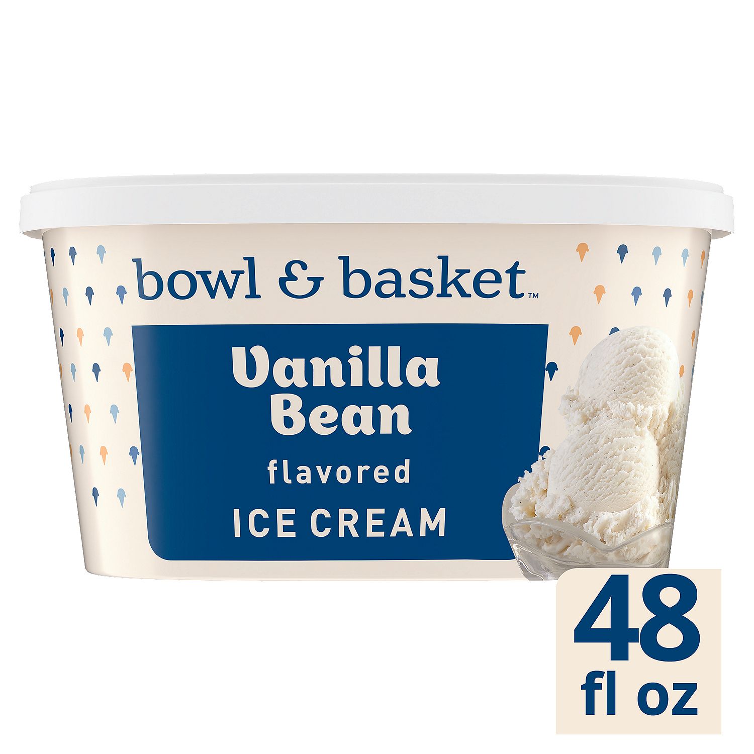 Bowl &amp; Basket Vanilla Bean Flavored Ice Cream, 1.5 qt