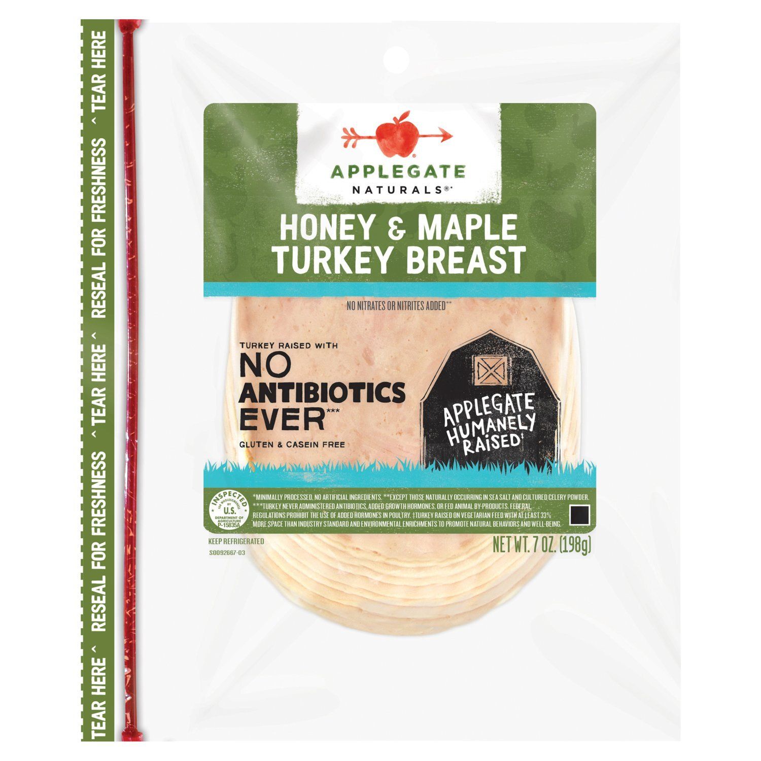 Applegate Naturals Honey &amp; Maple Turkey Breast, 7 oz