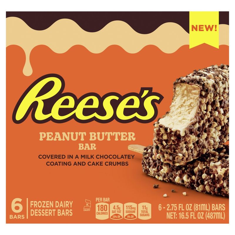 Reese&#39;s Frozen Dairy Dessert Peanut Butter Bars, 2.75 fl oz. 6 count