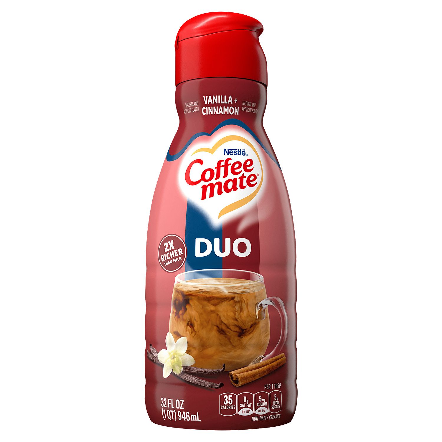 Nestlé Coffee Mate Vanilla + Cinnamon Duo Non-Dairy Creamer, 32 fl oz