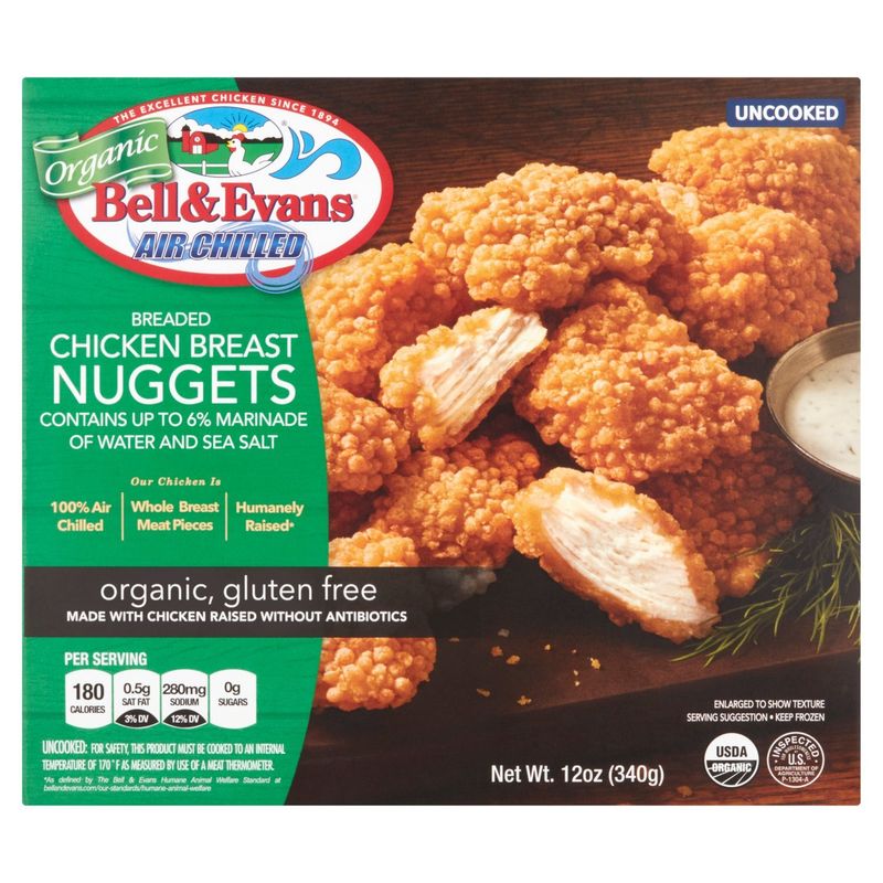 Bell &amp; Evans Organic Breaded Chicken Breast Nuggets, 12 oz