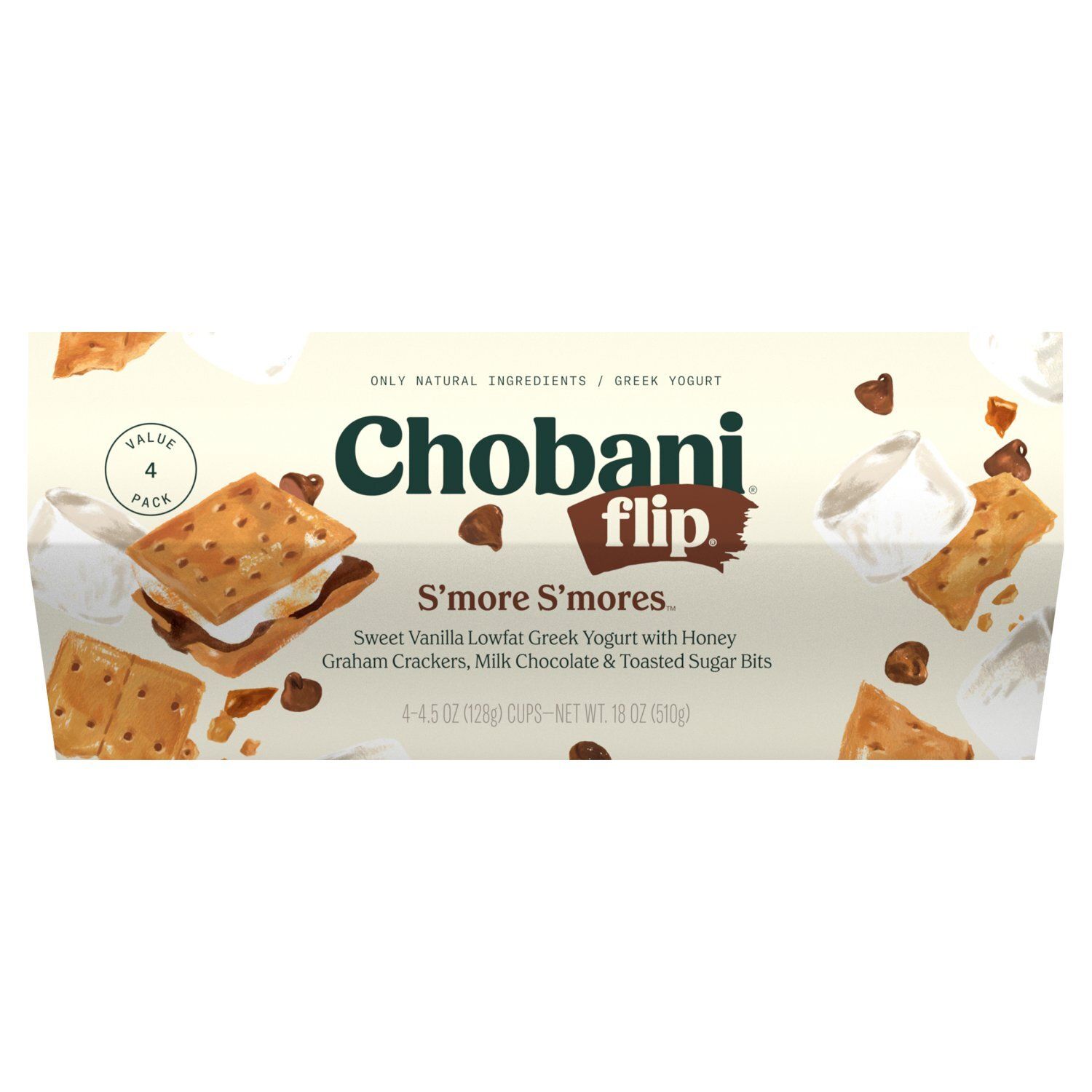 Chobani Flip S&#39;more S&#39;mores Greek Yogurt Value Pack, 4.5 oz, 4 count