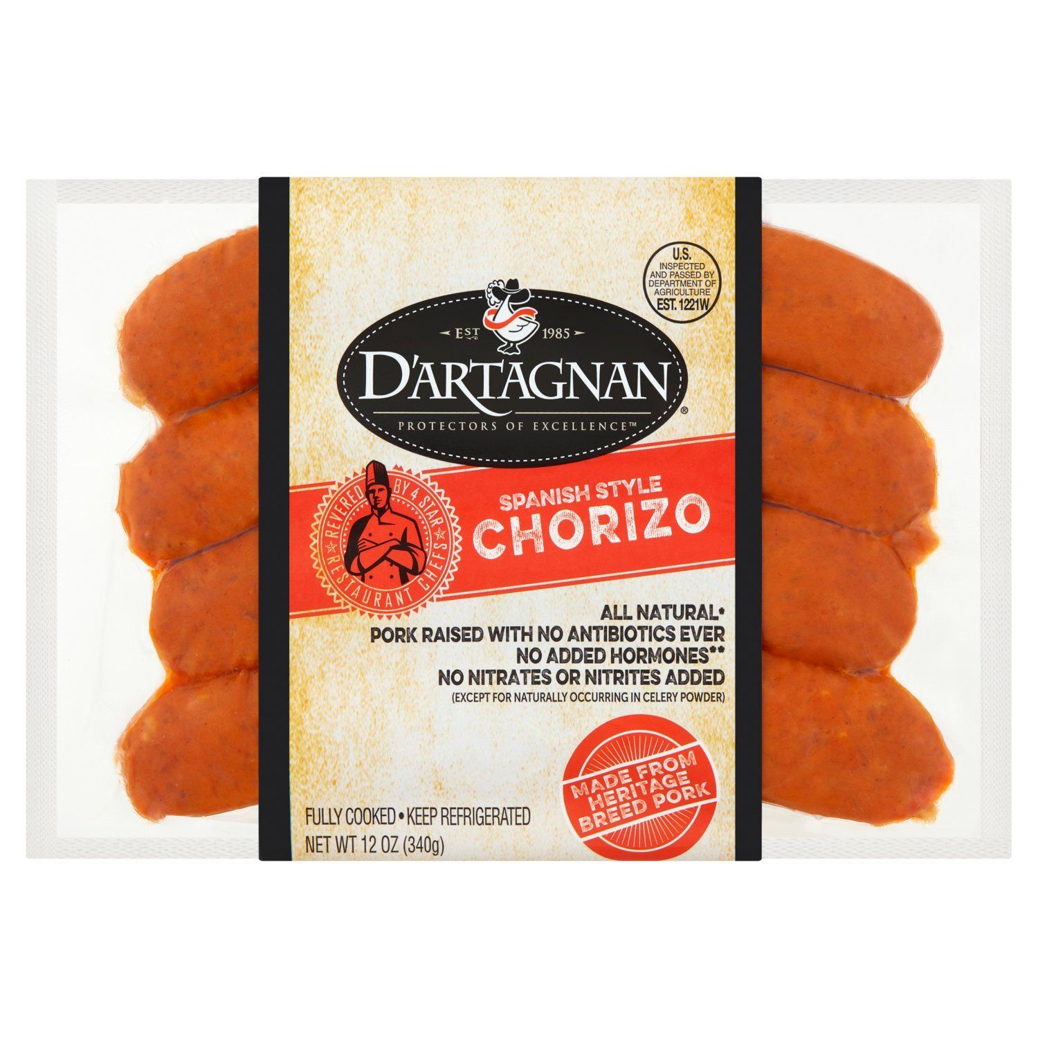 D&#39;Artagnan Spanish Style Chorizo, 12 oz