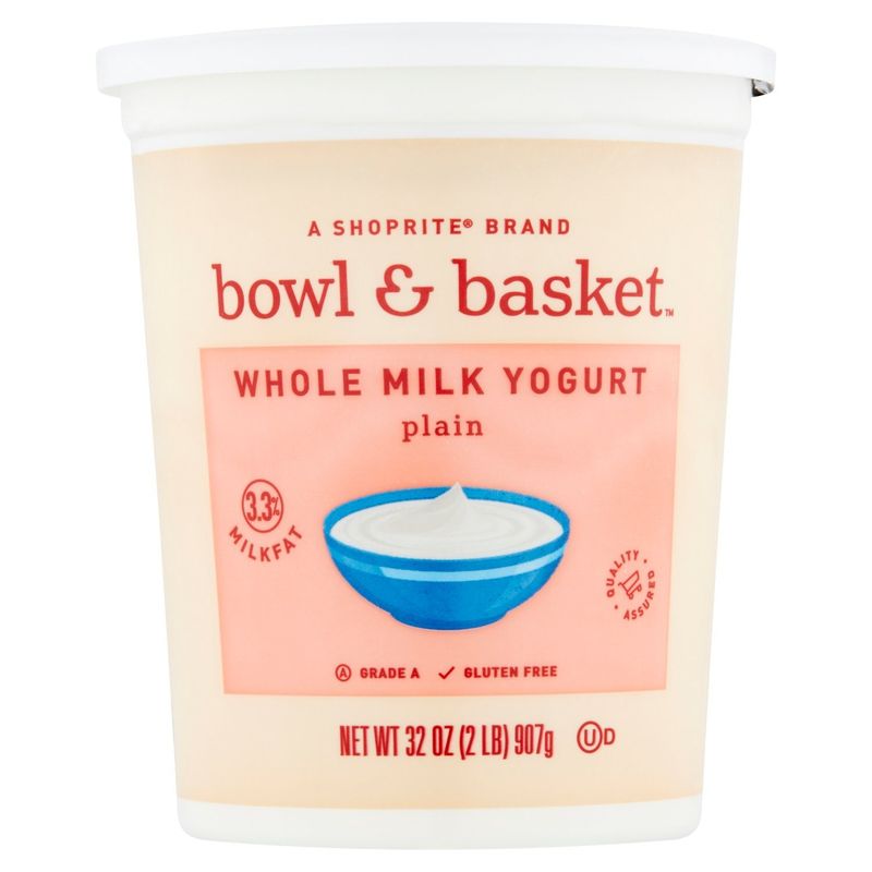 Bowl &amp; Basket Plain Whole Milk Yogurt, 32 oz