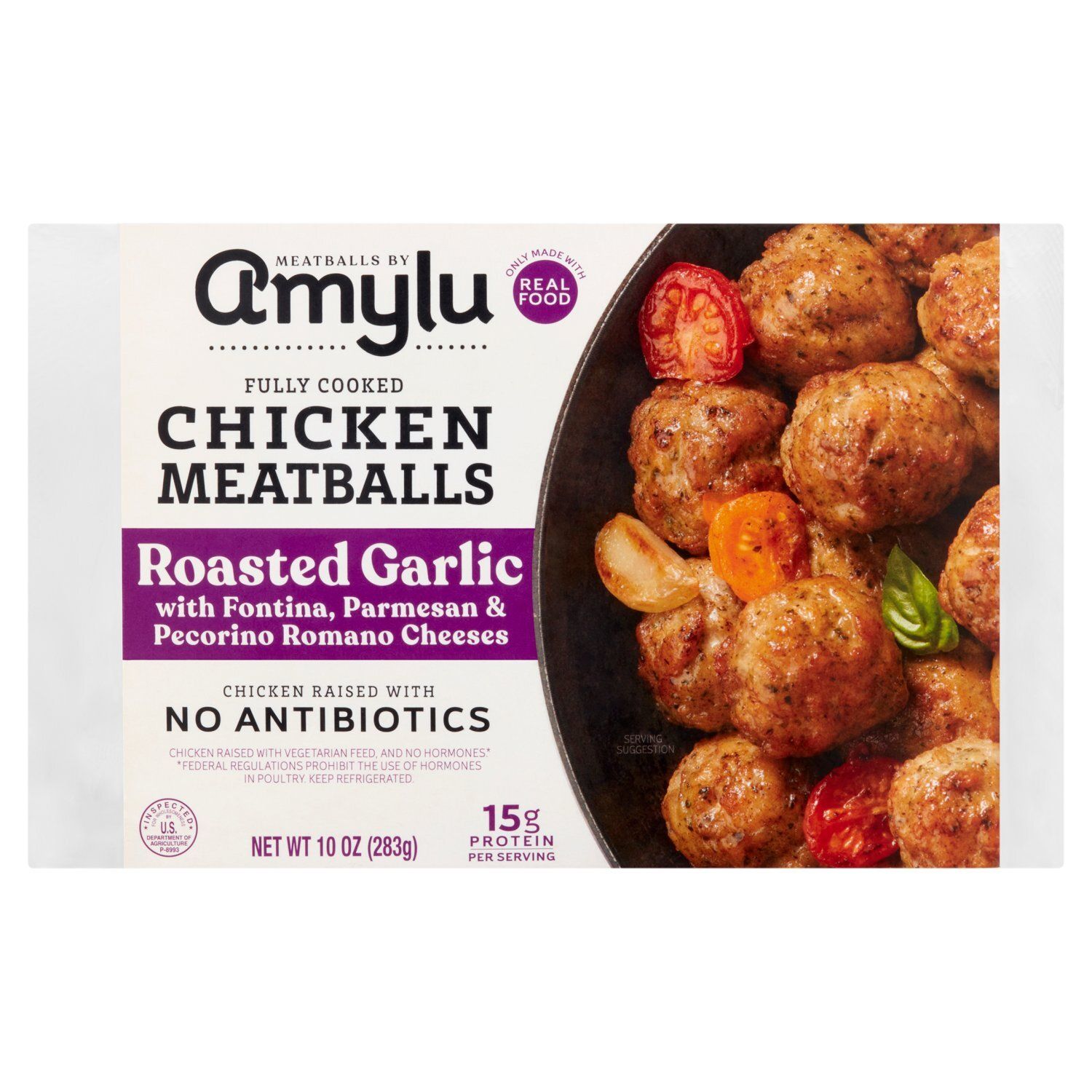 Amylu Roasted Garlic Chicken Meatballs, 10 oz