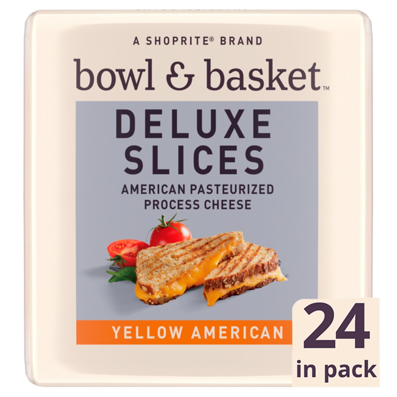 Bowl &amp; Basket Deluxe Slices Yellow American Cheese, 2/3 oz, 24 count
