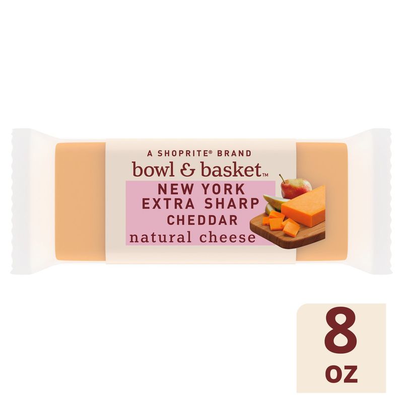 Bowl &amp; Basket New York Extra Sharp Cheddar Natural Cheese, 8 oz