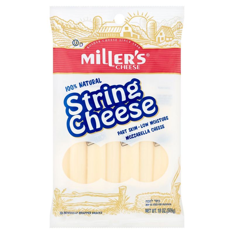 Miller&#39;s Mozzarella String Cheese, 18 count, 18 oz
