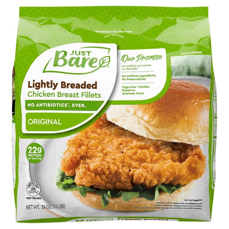 Just Bare Original Lightly Breaded Chicken Breast Fillets, 24 oz