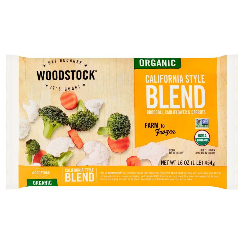 Woodstock Organic California Style Blend Broccoli, Cauliflower &amp; Carrots, 16 oz