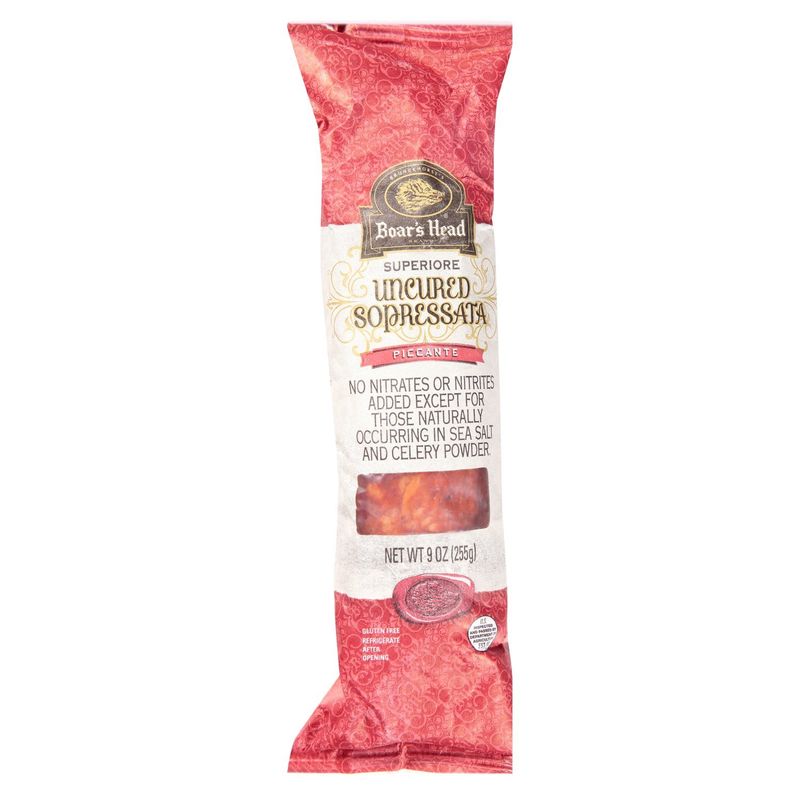 Boar&#39;s Head Superiore Piccante Uncured Sopressata, 9 oz