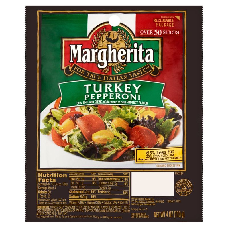 Margherita Turkey Pepperoni, 4 oz