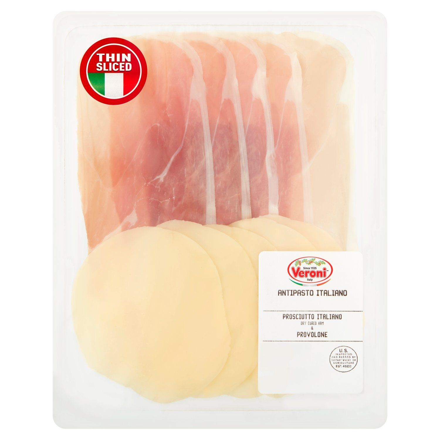 Veroni Antipasto Italiano Prosciutto Dry Cured Ham &amp; Provolone, 4 oz