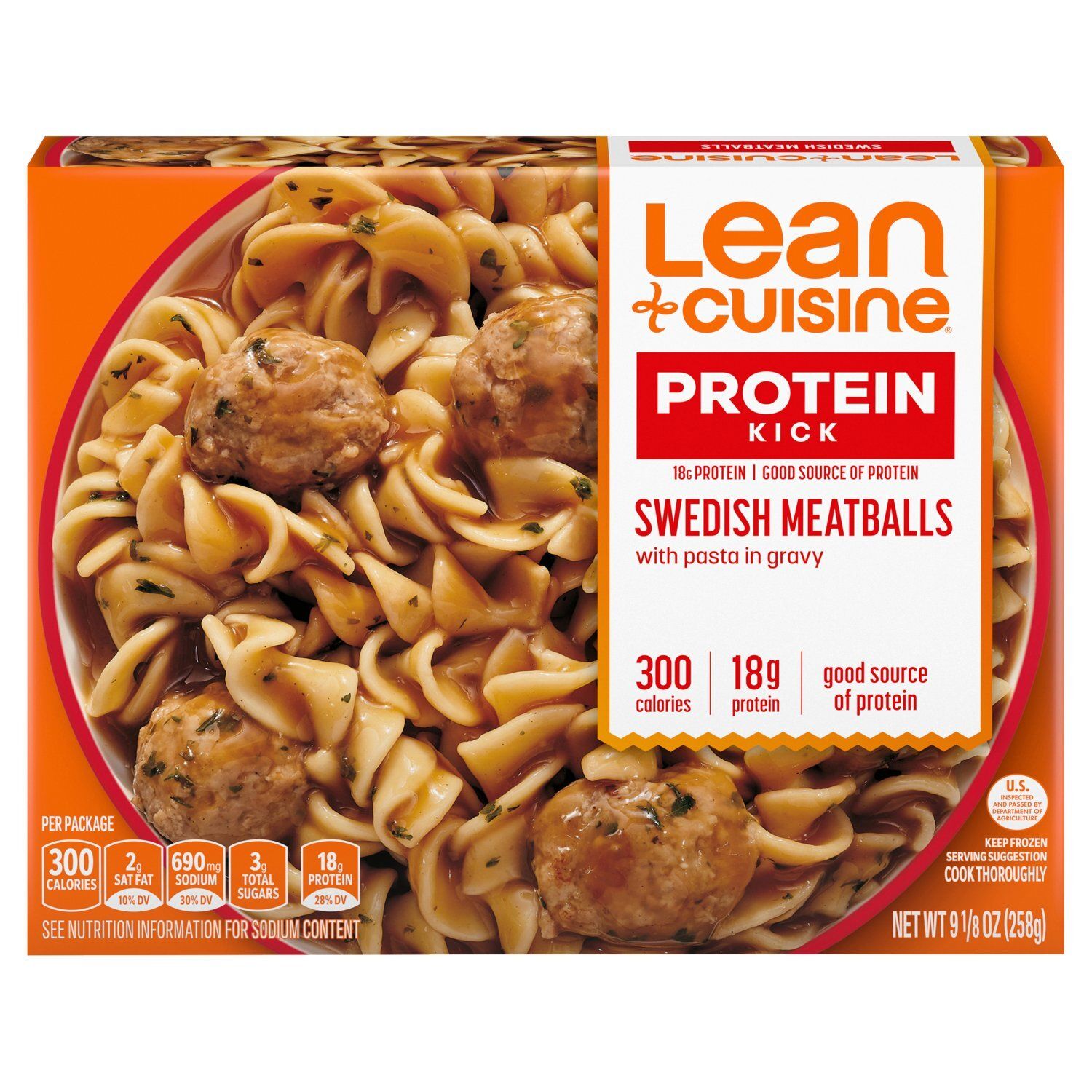 Lean Cuisine Protein Kick Swedish Meatballs with Pasta in Gravy, 9 1/8 oz