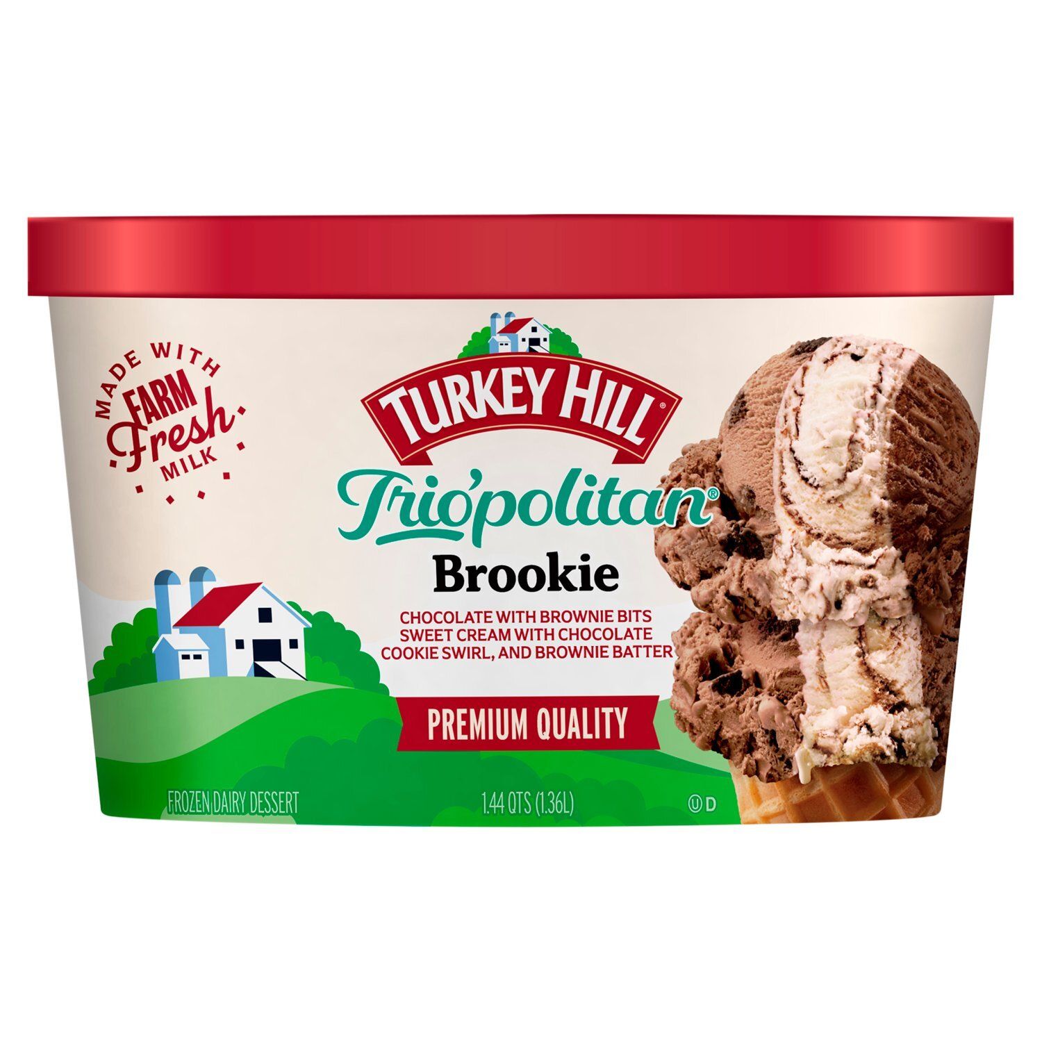 Turkey Hill Trio&#39;politan Brookie Frozen Dairy Dessert, 1.44 qts